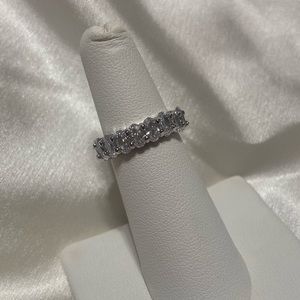 Rhodium Plated Silver Bling Ring